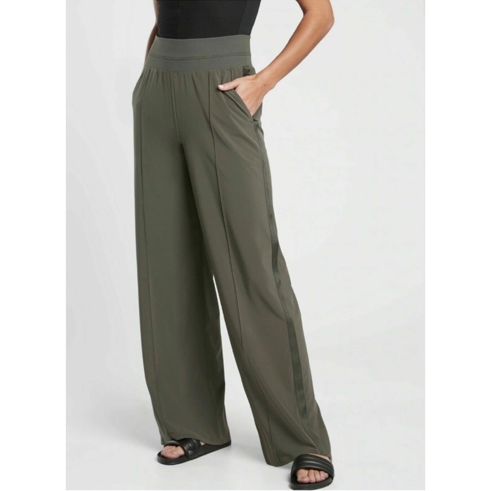 Athleta Olive Wide Leg Pants